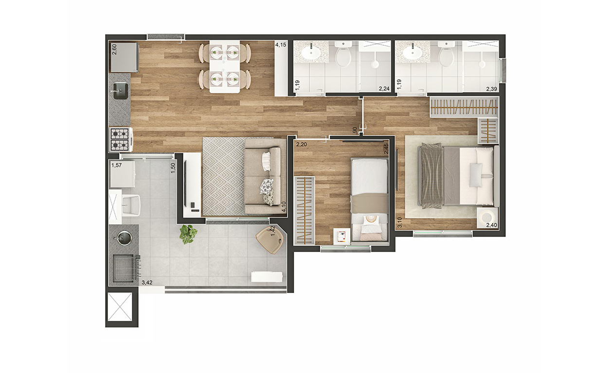 49m²